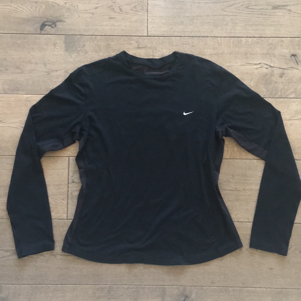 Nike Dr-Fit Black mesh inset Long slv pull over